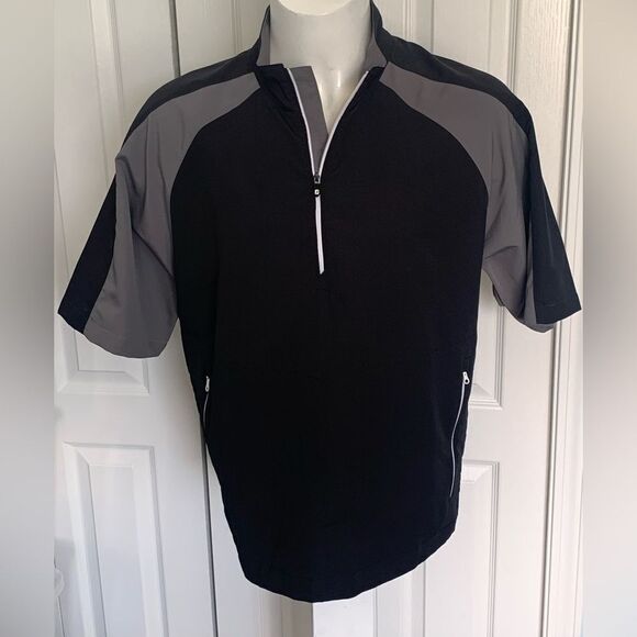Black and Gray Footjoy Quarter-Zip Pullover - Picture 2 of 7